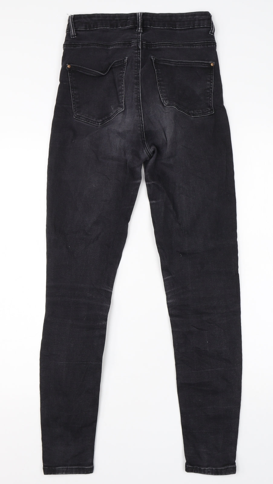 Crop Womens Black  Cotton Skinny Jeans Size 10 L26 in Regular
