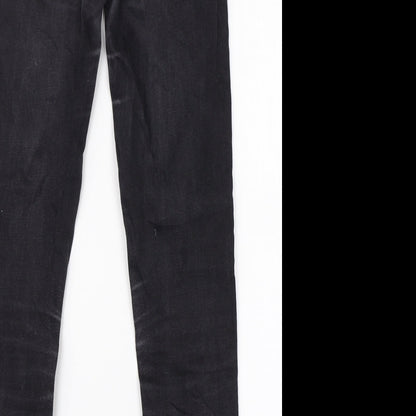 Crop Womens Black  Cotton Skinny Jeans Size 10 L26 in Regular