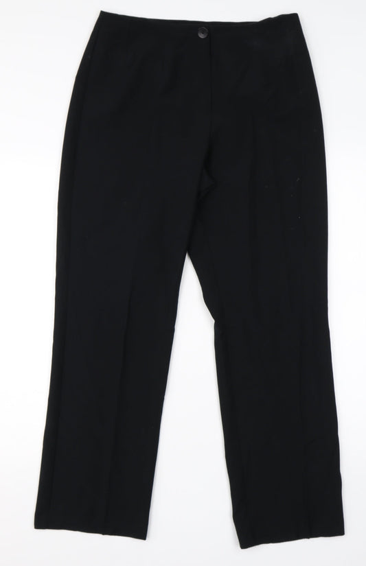 Womens UK Size 12 M&S Regular Fit Dress Pants Black Trousers