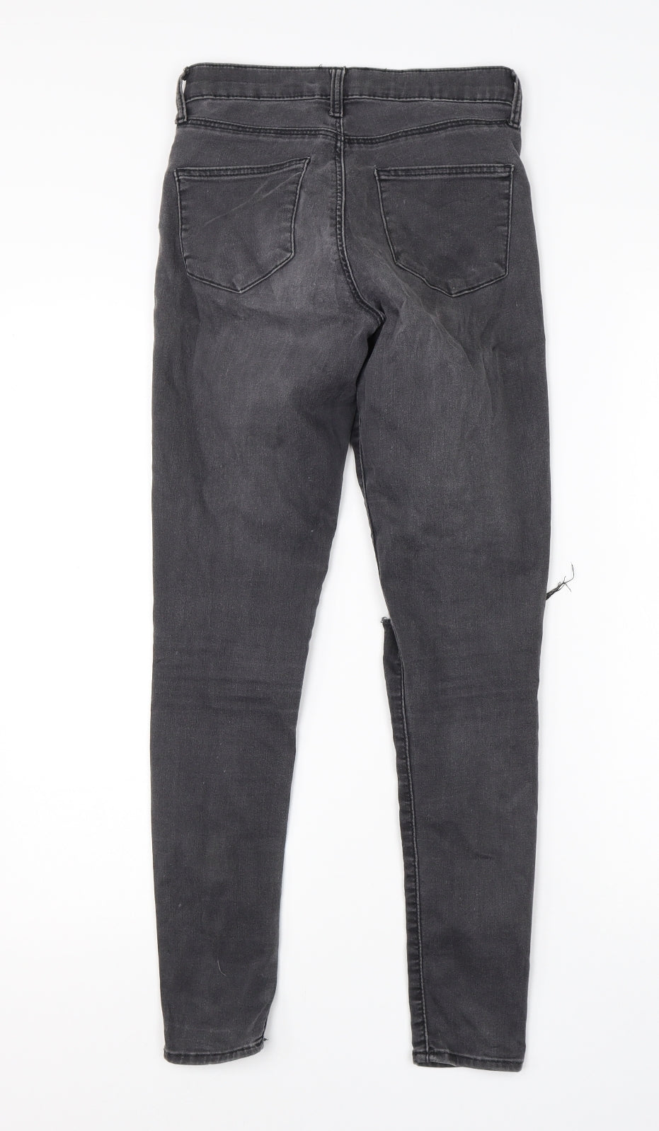 Topshop Womens Grey  Cotton Skinny Jeans Size 25 in L25 in Regular