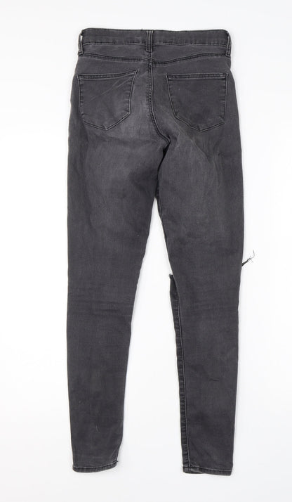 Topshop Womens Grey  Cotton Skinny Jeans Size 25 in L25 in Regular