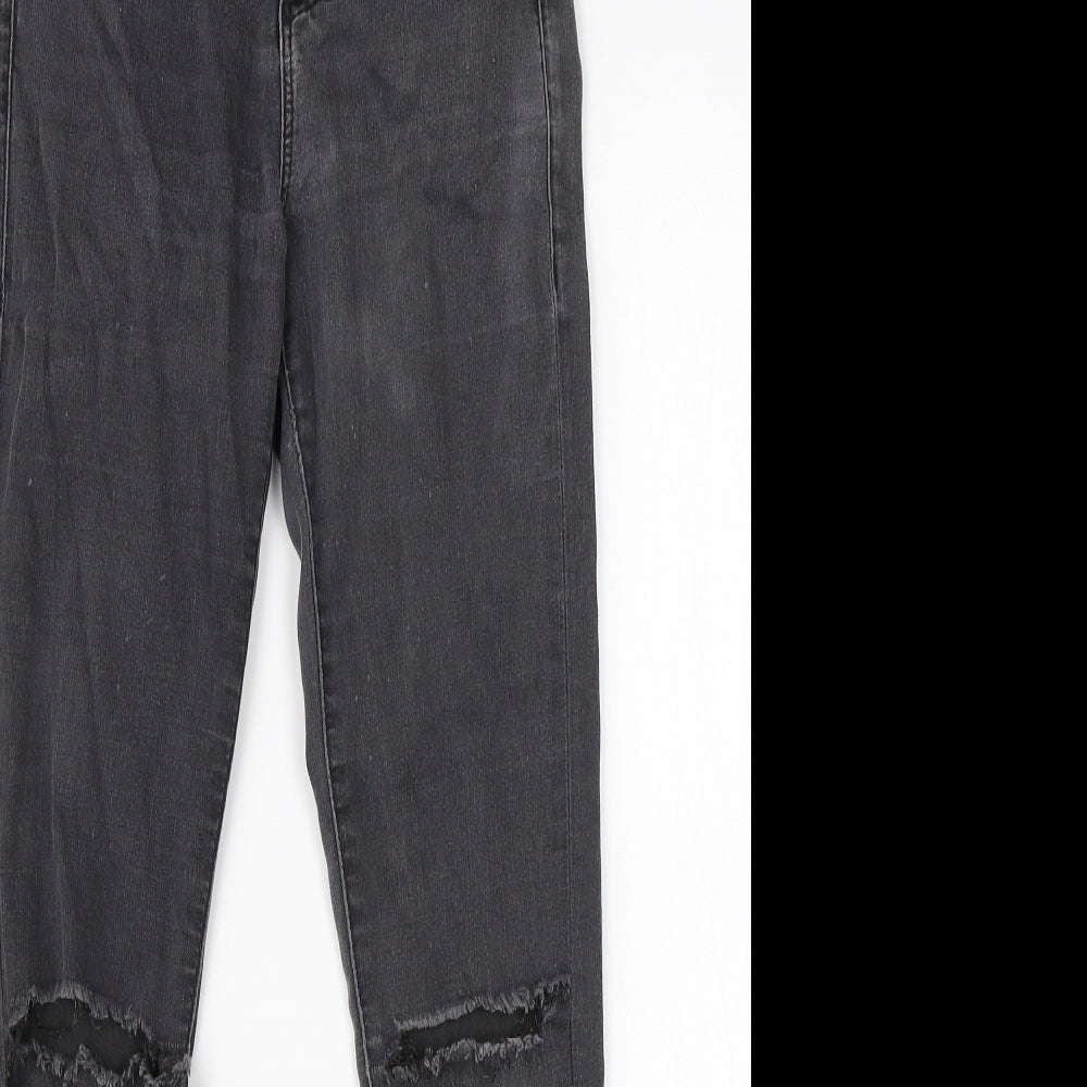 Topshop Womens Grey  Cotton Skinny Jeans Size 25 in L25 in Regular