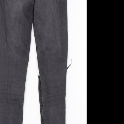 Topshop Womens Grey  Cotton Skinny Jeans Size 25 in L25 in Regular