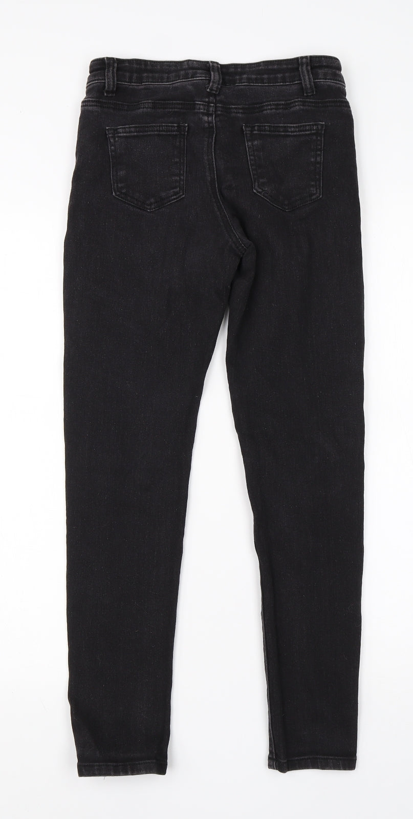 Preworn Girls Black  Cotton Skinny Jeans Size 11-12 Years  Regular