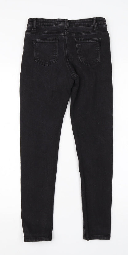 Preworn Girls Black  Cotton Skinny Jeans Size 11-12 Years  Regular