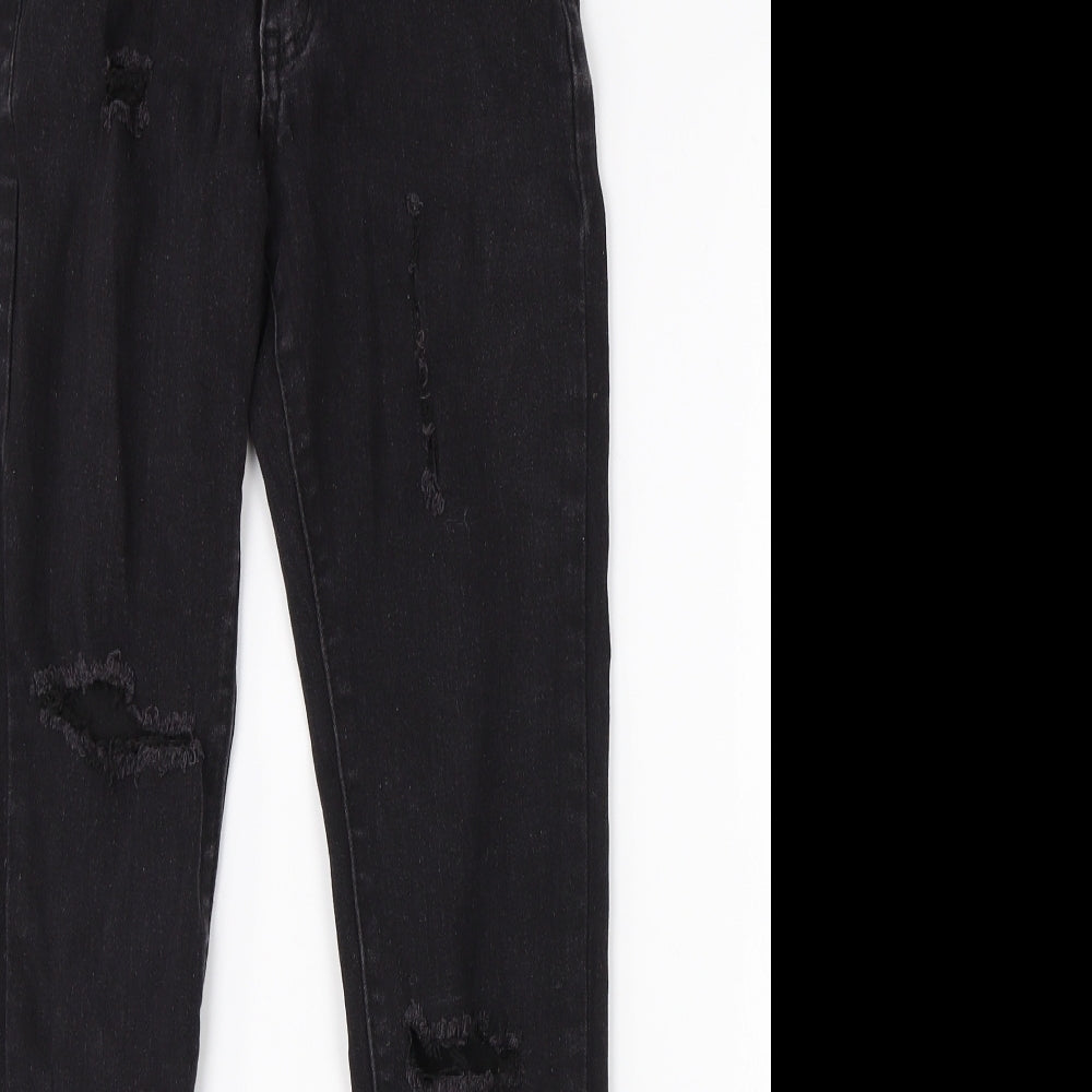 Preworn Girls Black  Cotton Skinny Jeans Size 11-12 Years  Regular