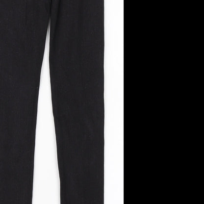 Preworn Girls Black  Cotton Skinny Jeans Size 11-12 Years  Regular