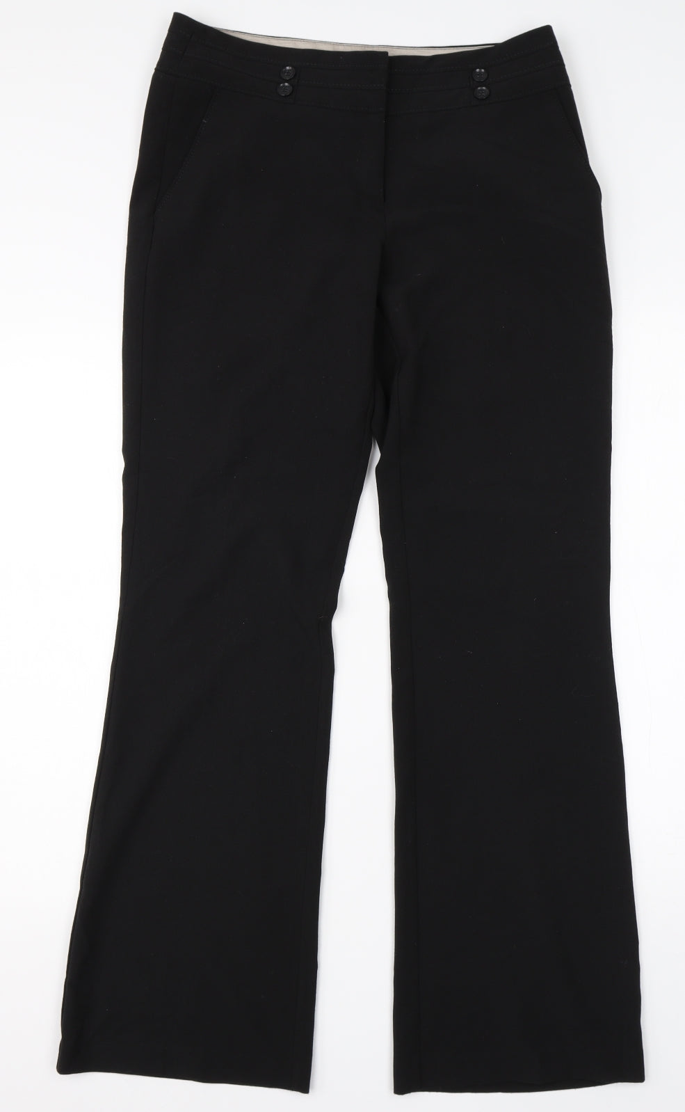 Womens UK Size 10 New Look Regular Fit Dress Pants Black Trousers