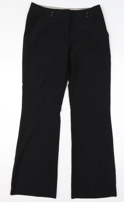 Womens UK Size 10 New Look Regular Fit Dress Pants Black Trousers