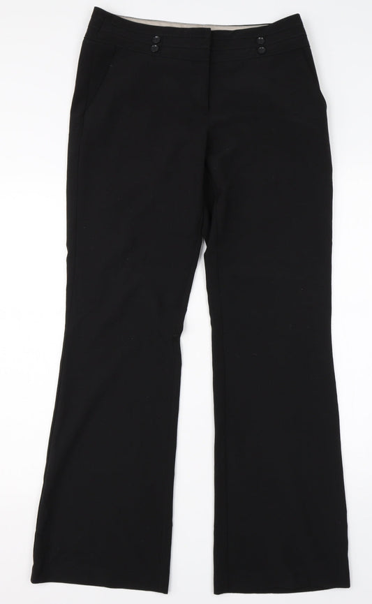 Womens UK Size 10 New Look Regular Fit Dress Pants Black Trousers