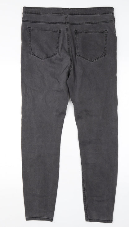 Womens UK Size 35 in Preworn Regular Fit Skinny Grey Jeans