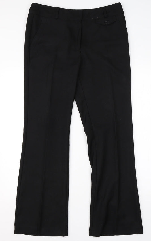TU Womens Black  Viscose Dress Pants Trousers Size 12 L28 in Regular