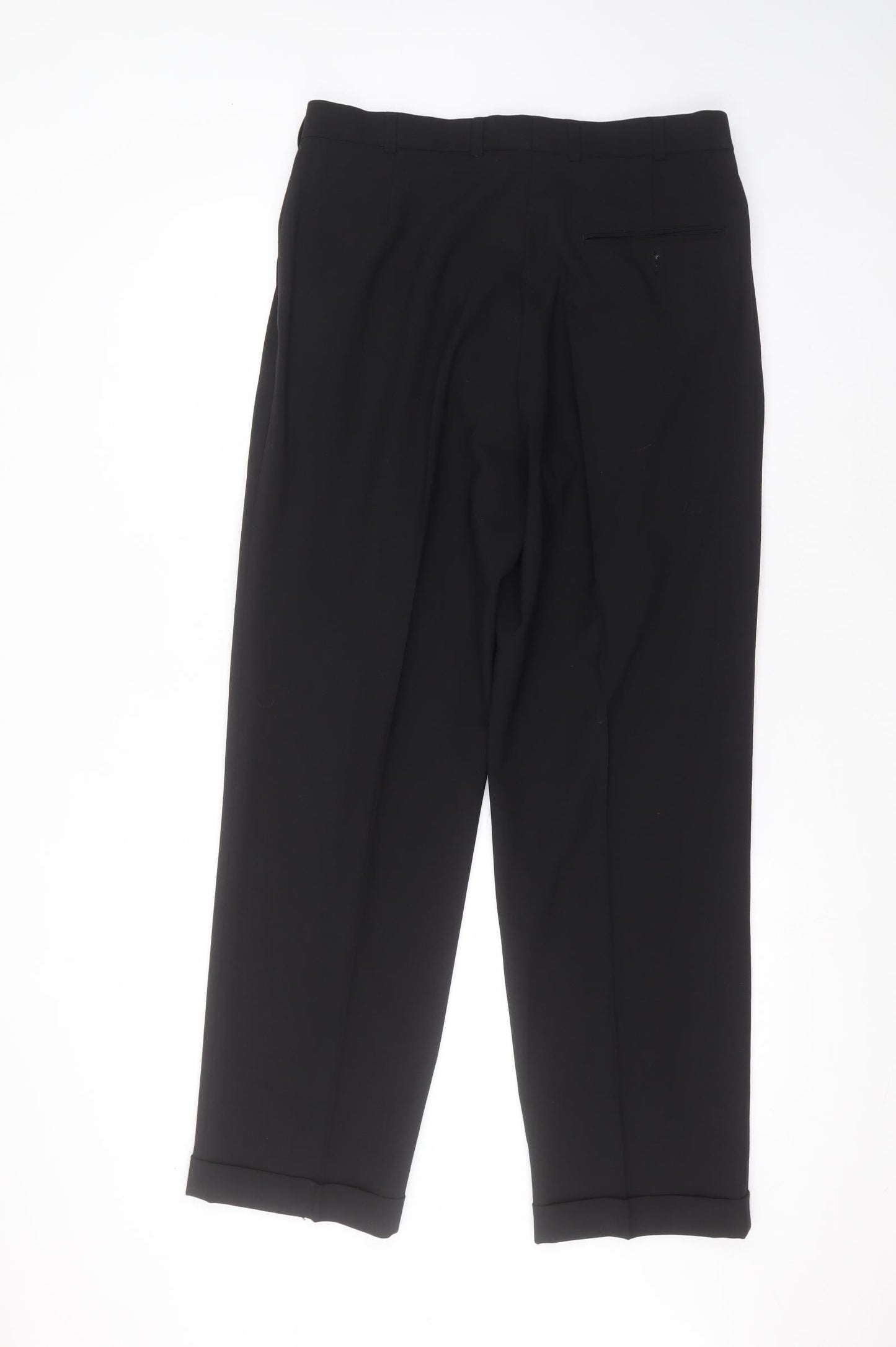 Burton Mens Black  Wool Trousers  Size 32 in L29 in Regular