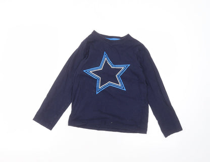 F&F Girls Blue  Cotton Basic T-Shirt Size 8-9 Years Round Neck