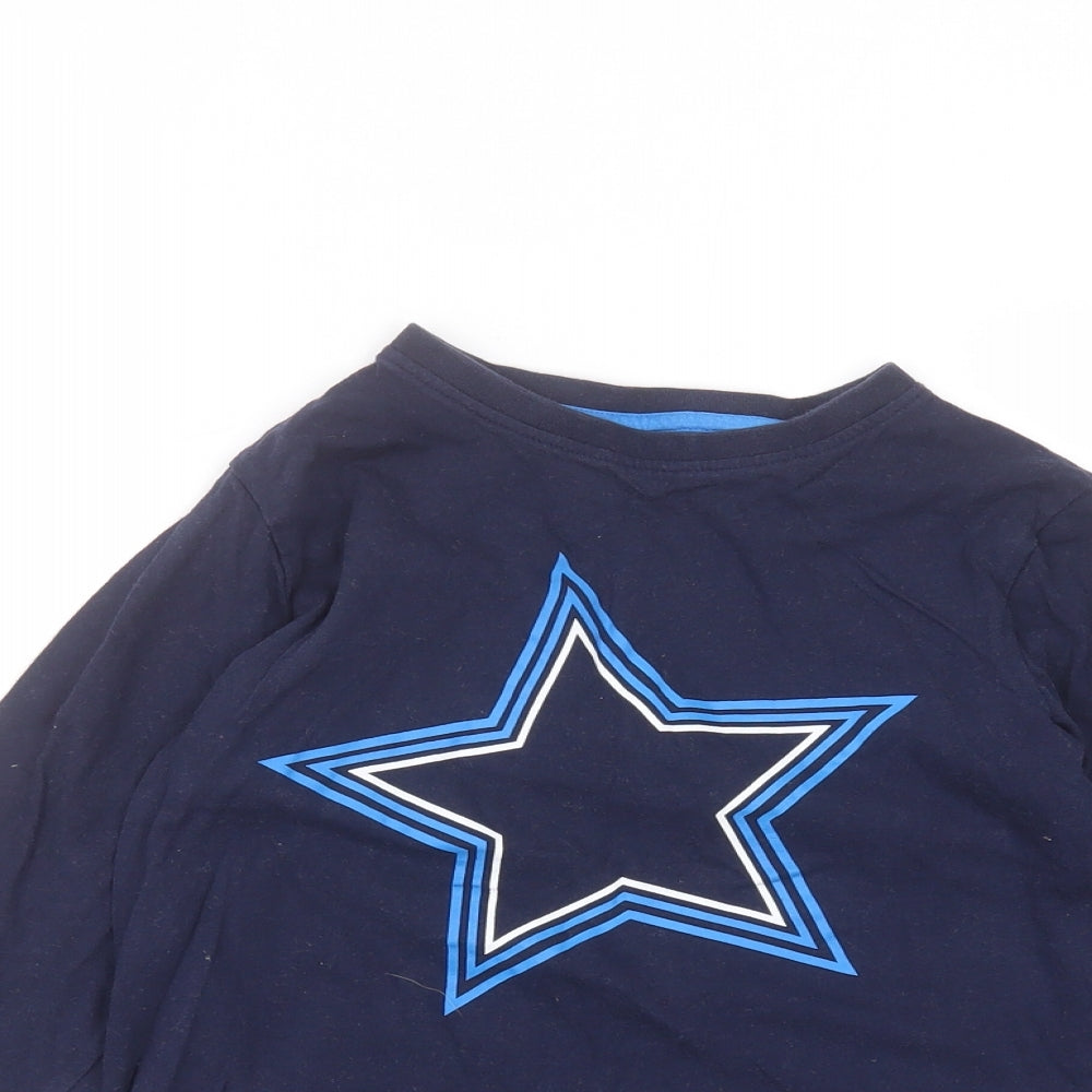 F&F Girls Blue  Cotton Basic T-Shirt Size 8-9 Years Round Neck