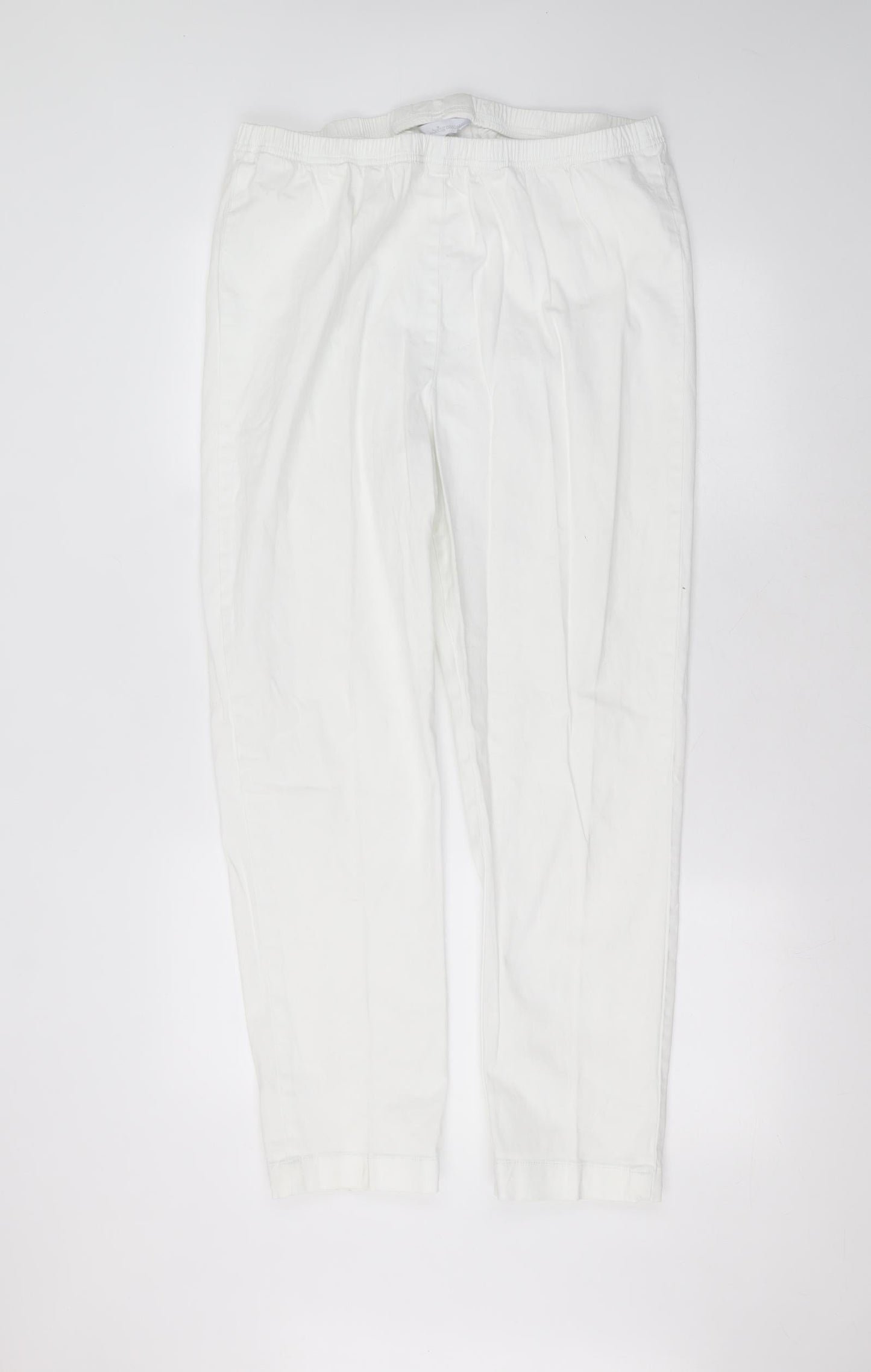Being casual Womens White  Cotton Trousers  Size 22 L27 in Regular