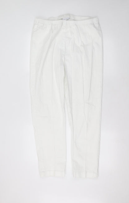 Being casual Womens White  Cotton Trousers  Size 22 L27 in Regular