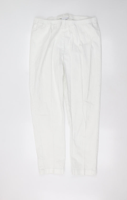 Being casual Womens White  Cotton Trousers  Size 22 L27 in Regular