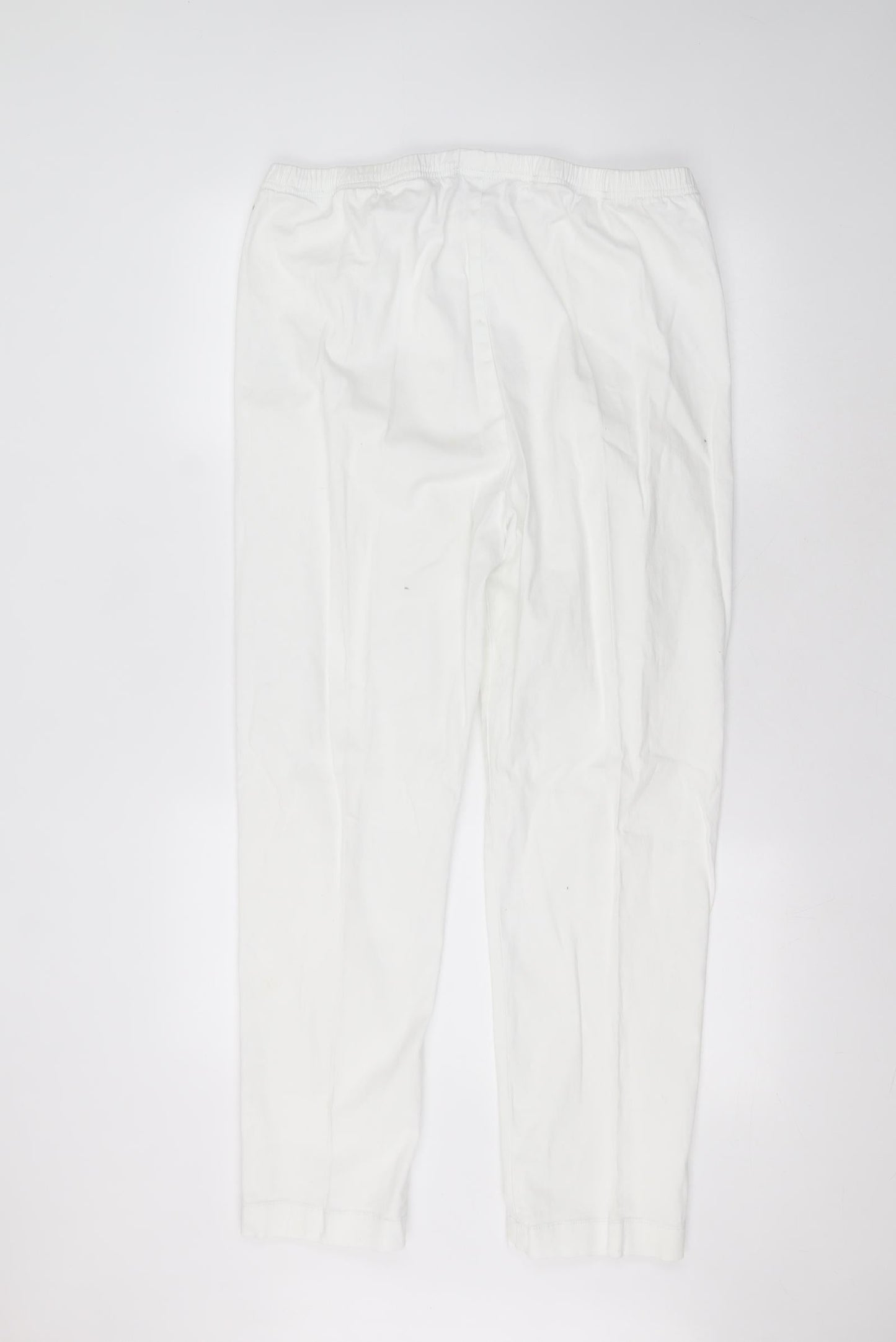 Being casual Womens White  Cotton Trousers  Size 22 L27 in Regular