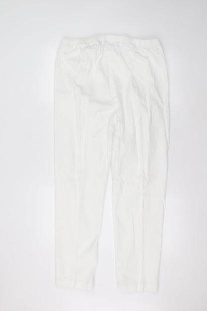 Being casual Womens White  Cotton Trousers  Size 22 L27 in Regular