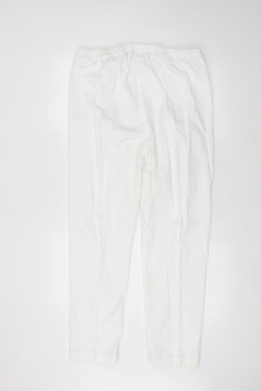 Being casual Womens White  Cotton Trousers  Size 22 L27 in Regular