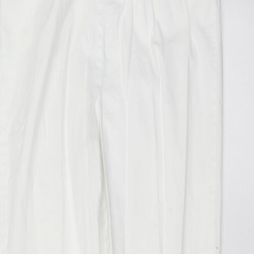 Being casual Womens White  Cotton Trousers  Size 22 L27 in Regular