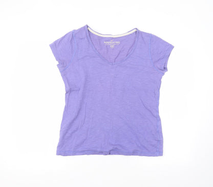 F&F Womens Purple  Cotton Basic T-Shirt Size 12 Round Neck