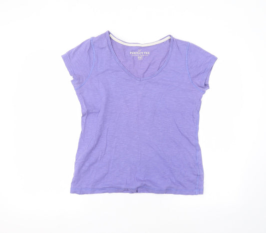 F&F Womens Purple  Cotton Basic T-Shirt Size 12 Round Neck
