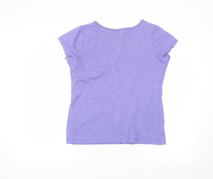 F&F Womens Purple  Cotton Basic T-Shirt Size 12 Round Neck