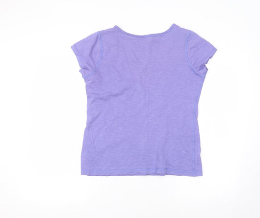 F&F Womens Purple  Cotton Basic T-Shirt Size 12 Round Neck