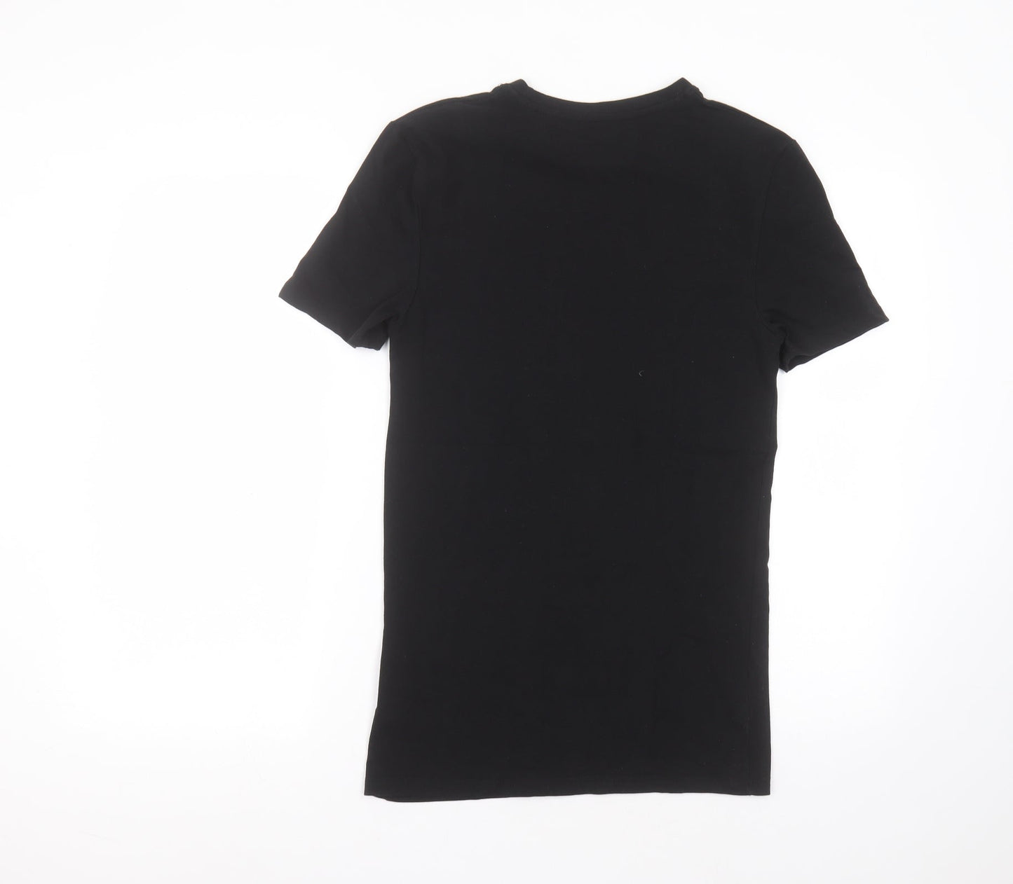 Boohoo Womens Black  Cotton Basic T-Shirt Size XS Round Neck