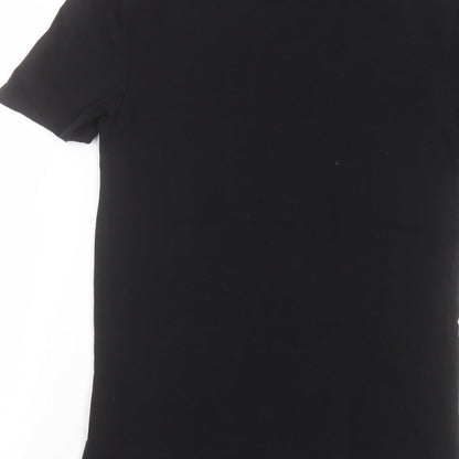 Boohoo Womens Black  Cotton Basic T-Shirt Size XS Round Neck