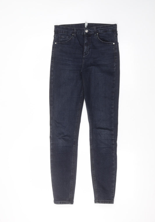 Topshop Womens Blue  Cotton Skinny Jeans Size 28 in L32 in Regular