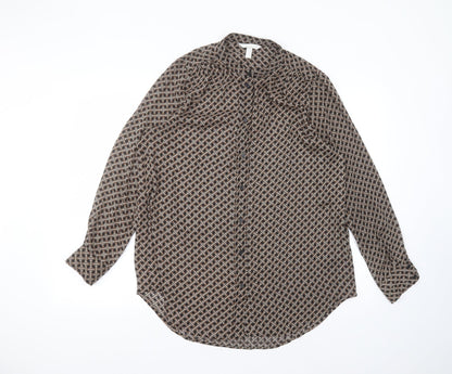 Womens UK Size 12 H&M Black Basic Button-Up
