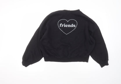 H&M Womens Black Round Neck  Polyester Pullover Jumper Size M