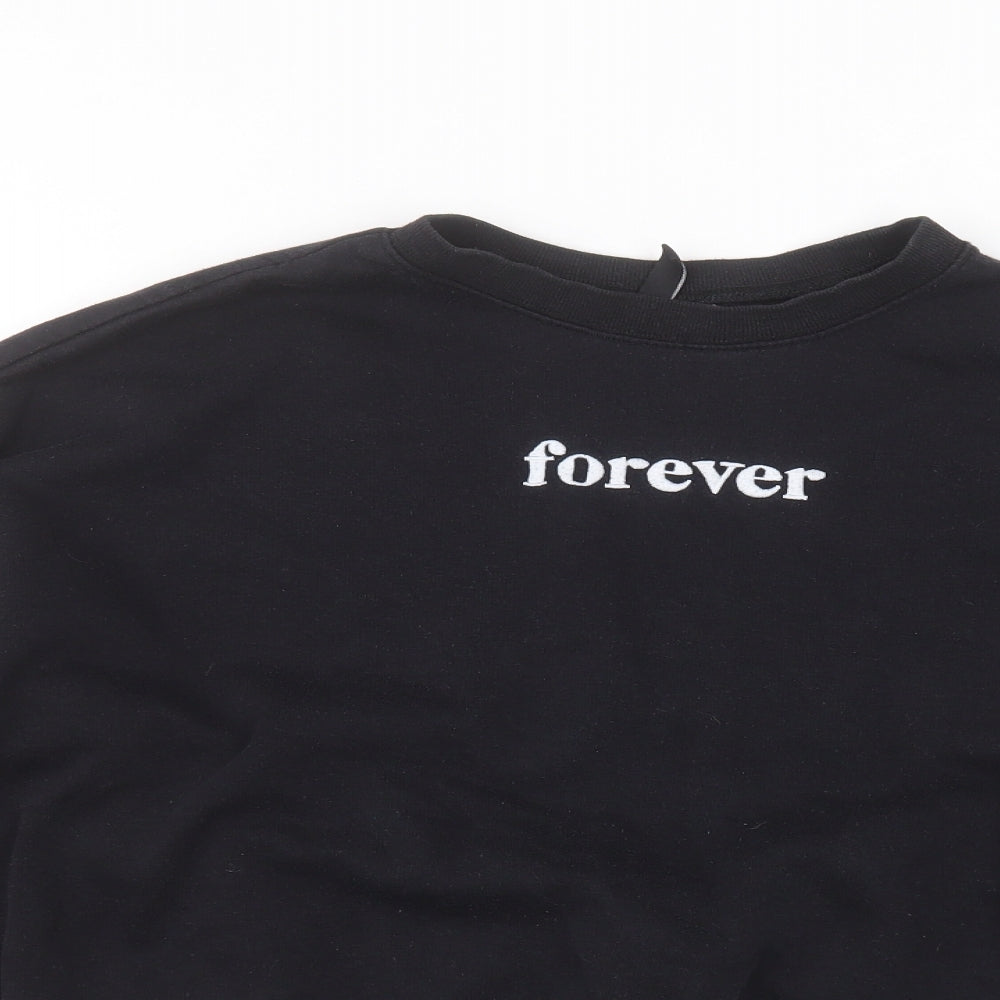 H&M Womens Black Round Neck  Polyester Pullover Jumper Size M