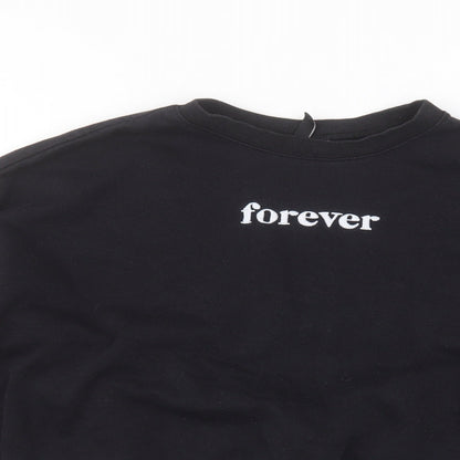 H&M Womens Black Round Neck  Polyester Pullover Jumper Size M