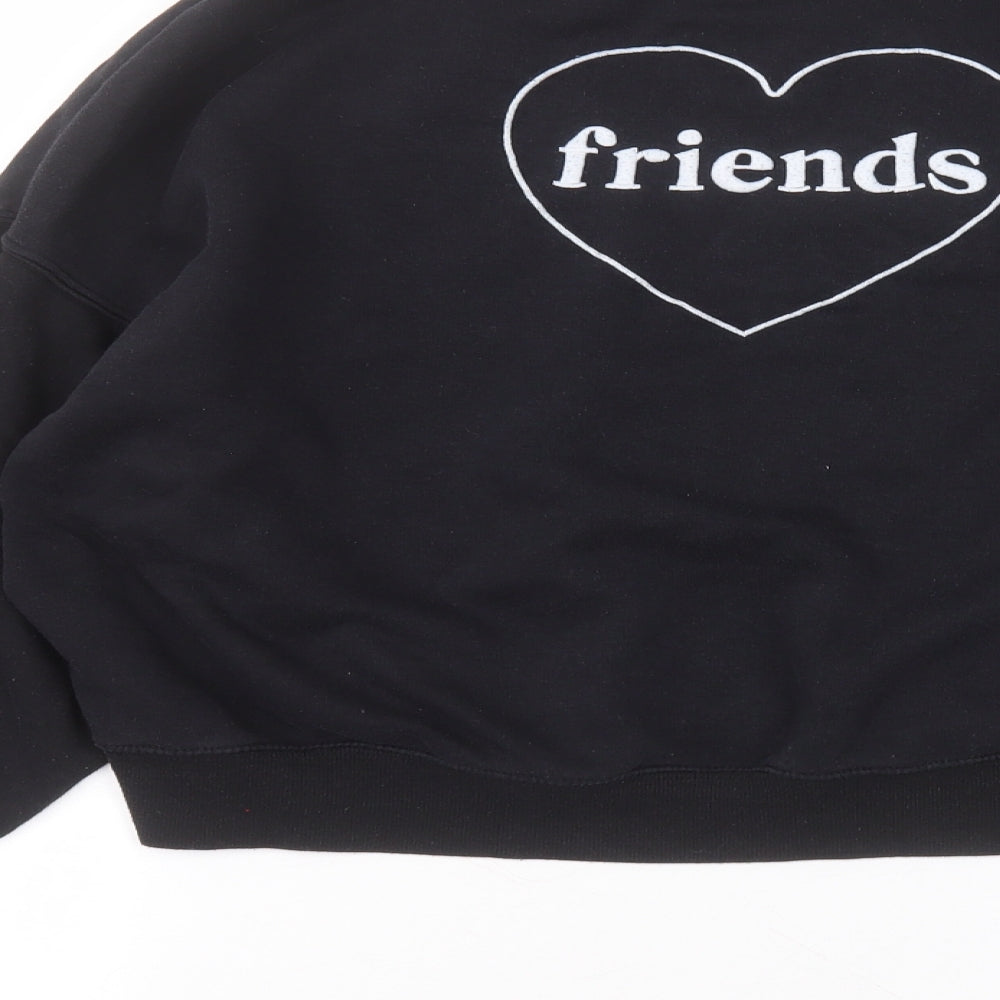 H&M Womens Black Round Neck  Polyester Pullover Jumper Size M