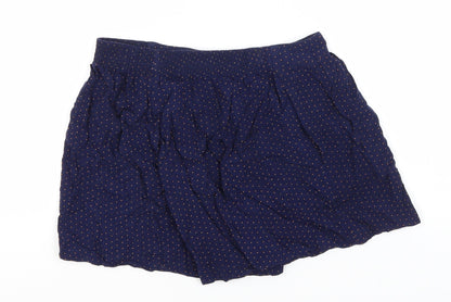 Papaya Womens Blue Polka Dot Viscose A-Line Skirt Size 8