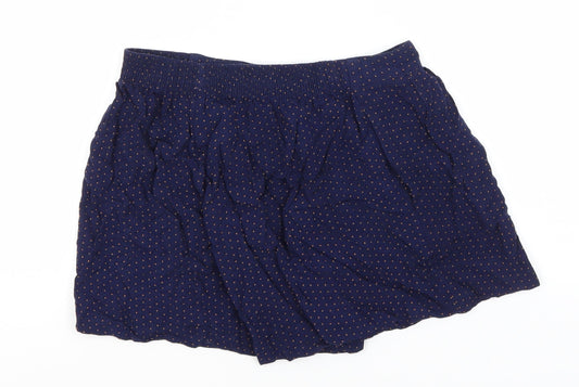 Papaya Womens Blue Polka Dot Viscose A-Line Skirt Size 8
