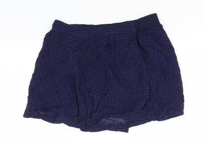 Papaya Womens Blue Polka Dot Viscose A-Line Skirt Size 8