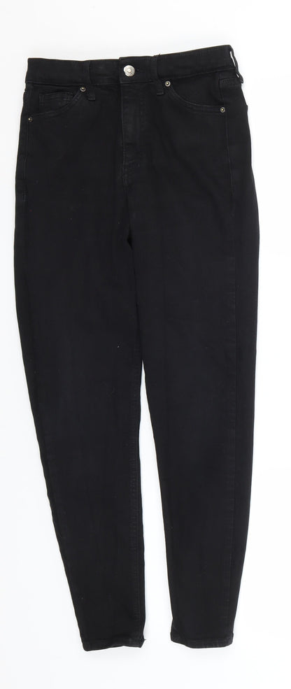 Topshop Womens Black  Cotton Skinny Jeans Size 26 in L26 in Regular