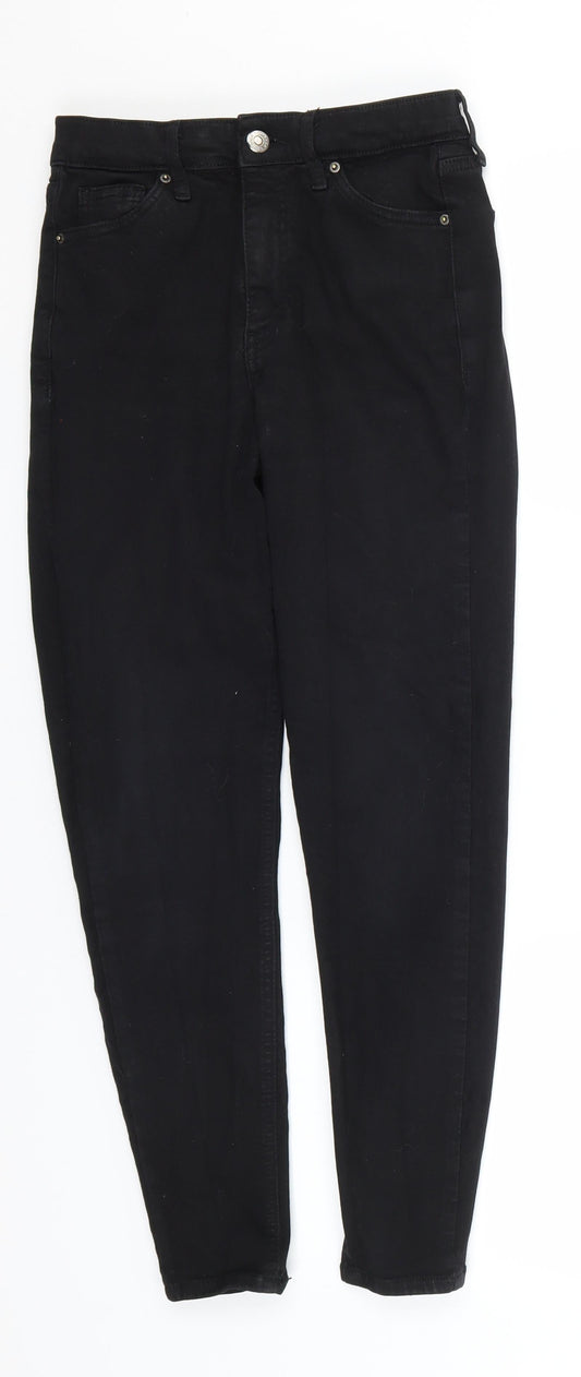 Topshop Womens Black  Cotton Skinny Jeans Size 26 in L26 in Regular