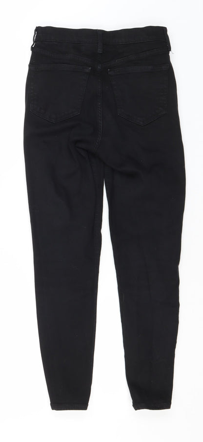 Topshop Womens Black  Cotton Skinny Jeans Size 26 in L26 in Regular