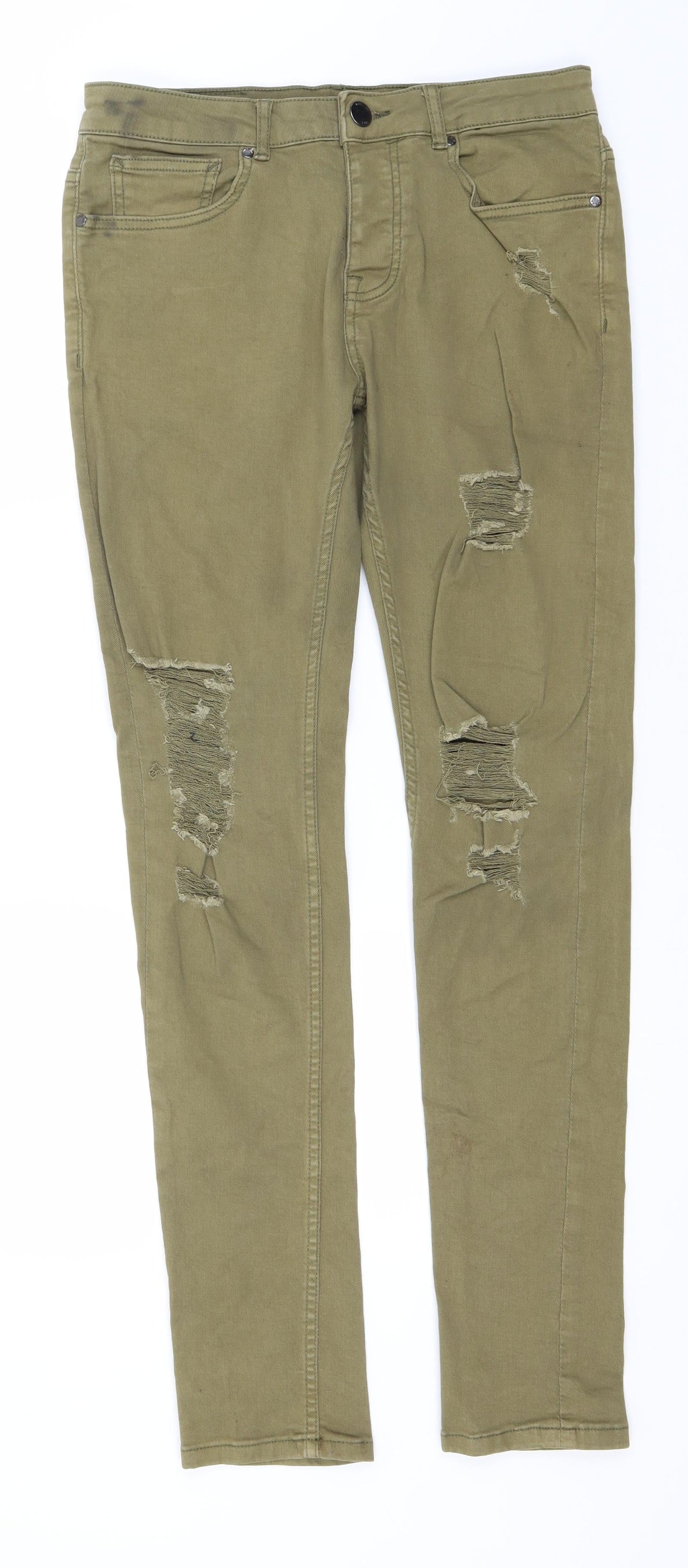 Denim & Co. Mens Green  Cotton Skinny Jeans Size 30 in L32 in Regular