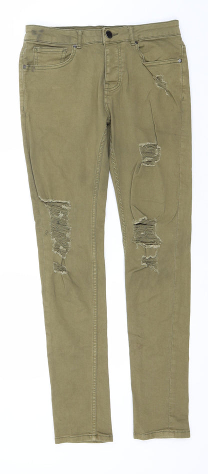 Denim & Co. Mens Green  Cotton Skinny Jeans Size 30 in L32 in Regular