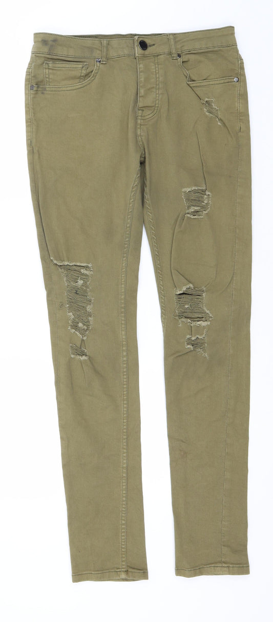 Denim & Co. Mens Green  Cotton Skinny Jeans Size 30 in L32 in Regular