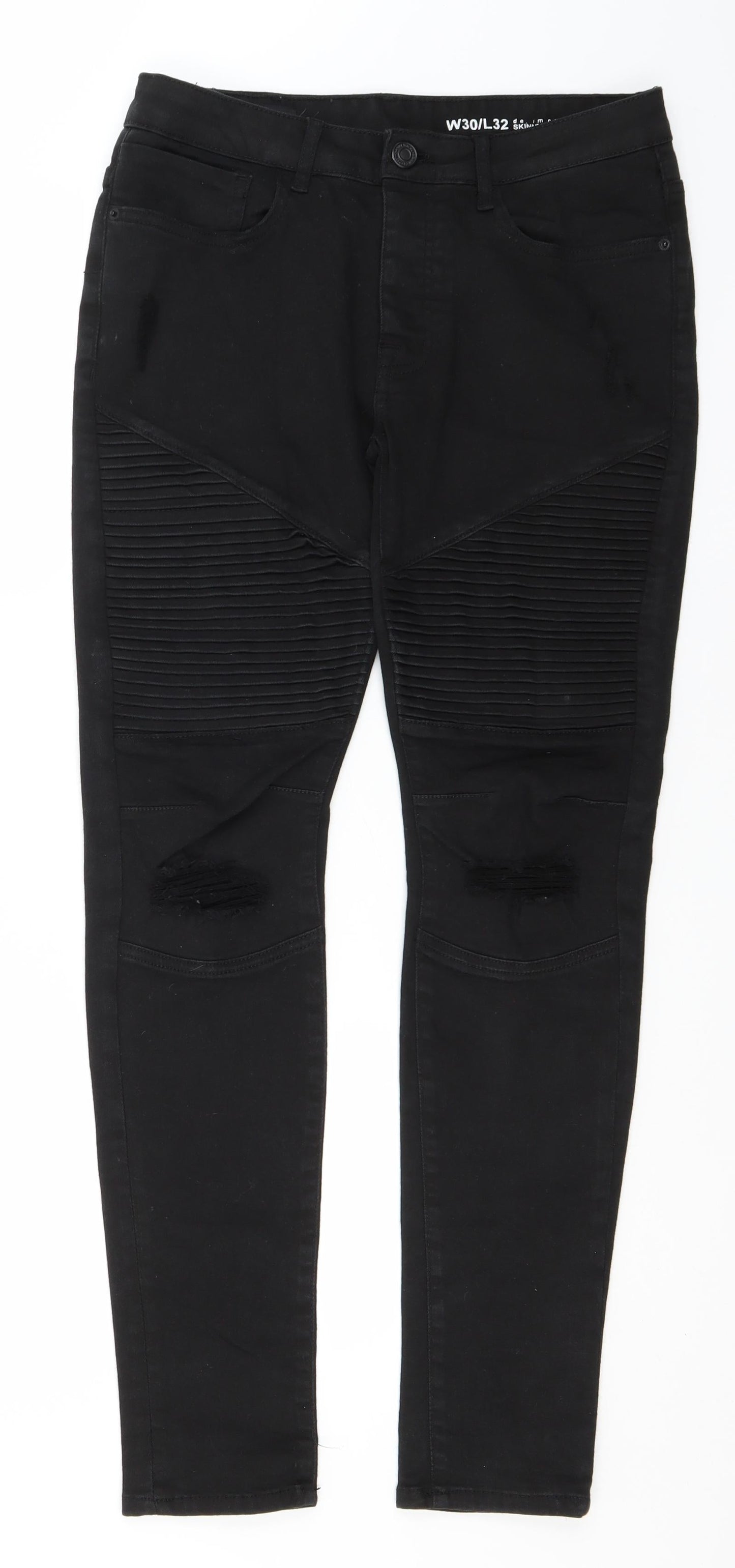 Denim & Co. Womens Black  Cotton Skinny Jeans Size 30 in L30 in Regular