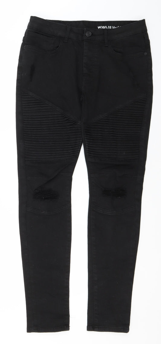 Denim & Co. Womens Black  Cotton Skinny Jeans Size 30 in L30 in Regular