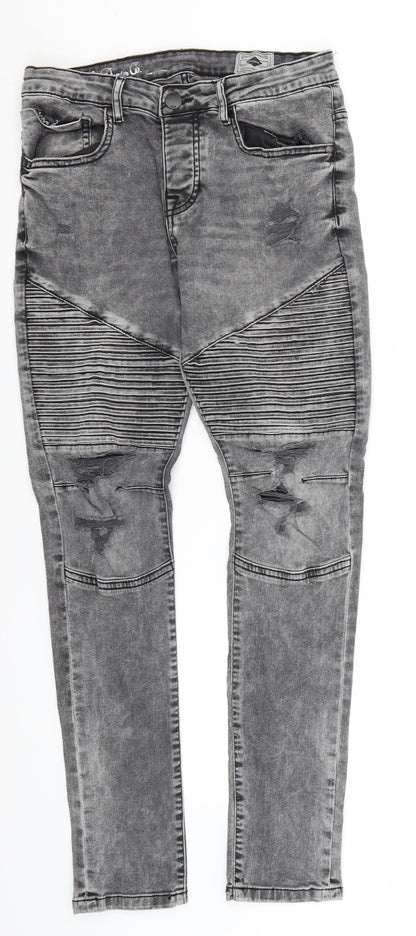 Denim & Co. Womens Grey  Cotton Skinny Jeans Size 30 in L30 in Regular